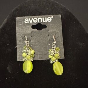 Avenue Lime Green Cluster Earrings